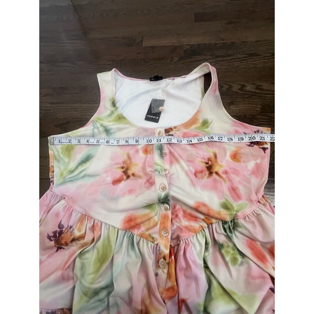 torrid Pink Floral Tiered Button-Front Jumpsuit - Picture 5 of 11
